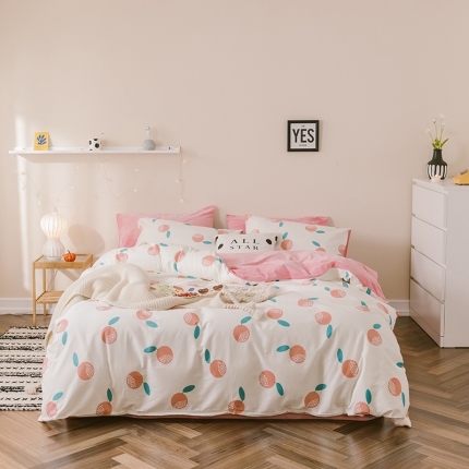 昔可 2019新款13372棉加绒水果系列四件套 清新水果