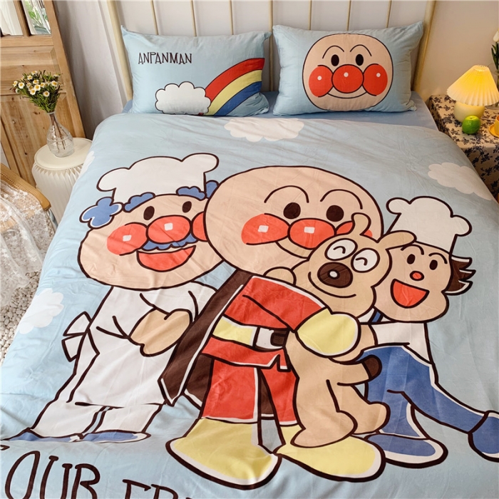 91家纺网 家纺一手货源 找家纺 昔可 2019新款设计师款韩国宝宝绒大版四件套 彩虹面包