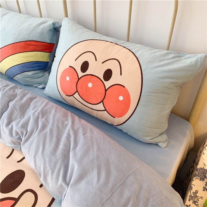 91家纺网 家纺一手货源 找家纺 昔可 2019新款设计师款韩国宝宝绒大版四件套 彩虹面包