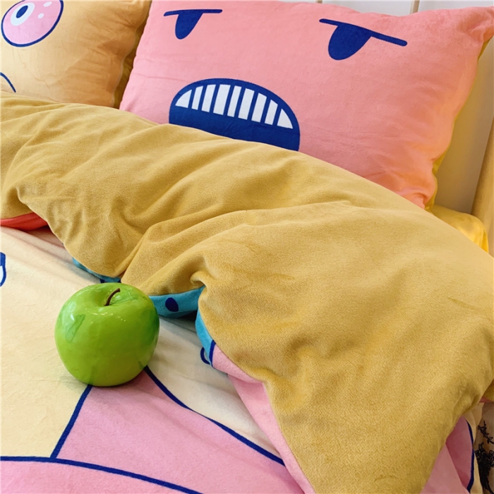 91家纺网 家纺一手货源 找家纺 昔可 2019新款设计师款韩国宝宝绒大版四件套 好多萌物