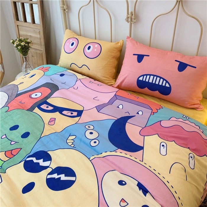 91家纺网 家纺一手货源 找家纺 昔可 2019新款设计师款韩国宝宝绒大版四件套 好多萌物