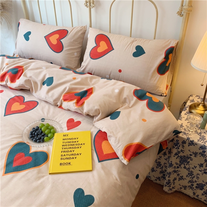 91家纺网 家纺一手货源 找家纺 昔可 2019新款13372全棉四件套 Love爱心