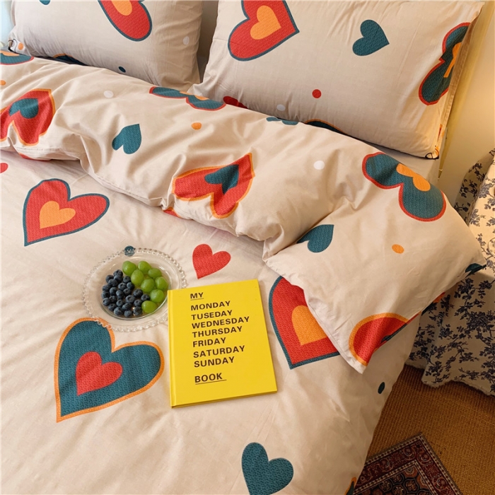 91家纺网 家纺一手货源 找家纺 昔可 2019新款13372全棉四件套 Love爱心