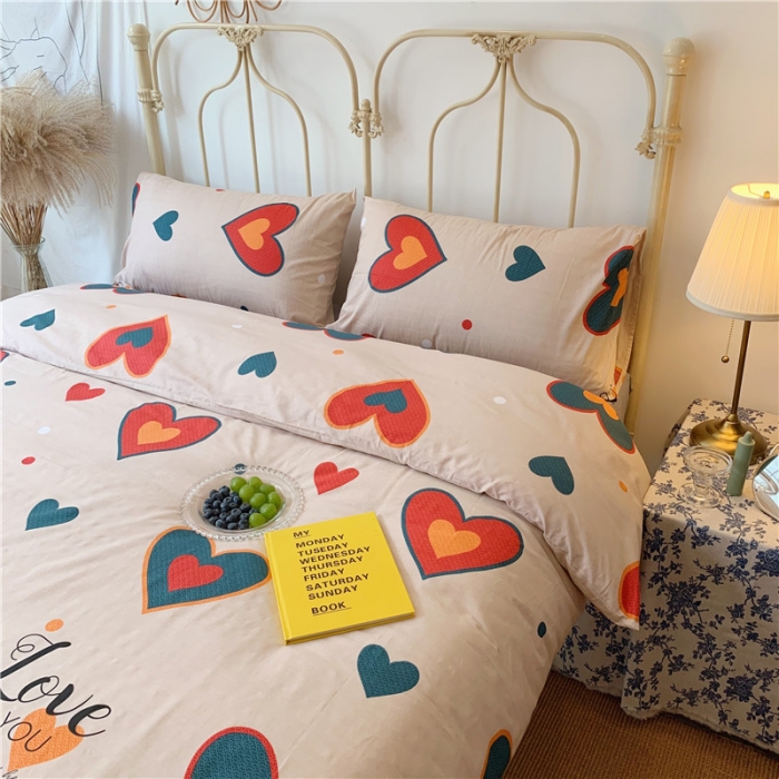 91家纺网 家纺一手货源 找家纺 昔可 2019新款13372全棉四件套 Love爱心