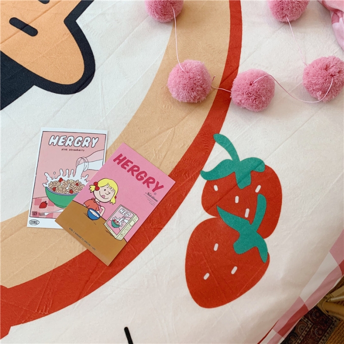 91家纺网 家纺一手货源 找家纺 昔可 2019新款设计师款韩国宝宝绒大版四件套 帽子女孩