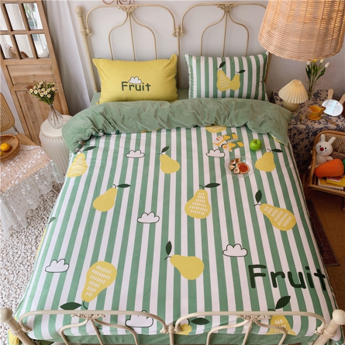 91家纺网 家纺一手货源 找家纺 昔可 2019新款设计师款韩国宝宝绒大版四件套 条纹雪梨