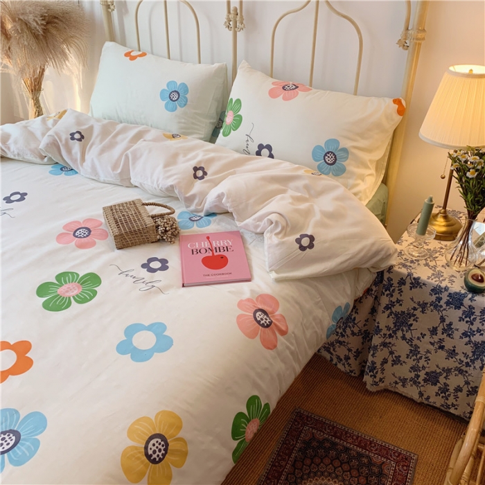 91家纺网 家纺一手货源 找家纺 昔可 2019新款13372全棉四件套 多彩花