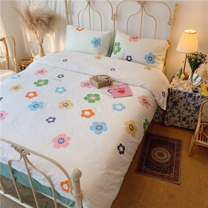 91家纺网 家纺一手货源 找家纺 昔可 2019新款13372全棉四件套 多彩花