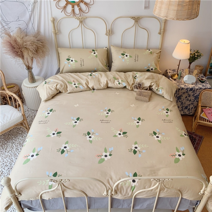 91家纺网 家纺一手货源 找家纺 昔可 2019新款13372全棉四件套 蝴蝶花