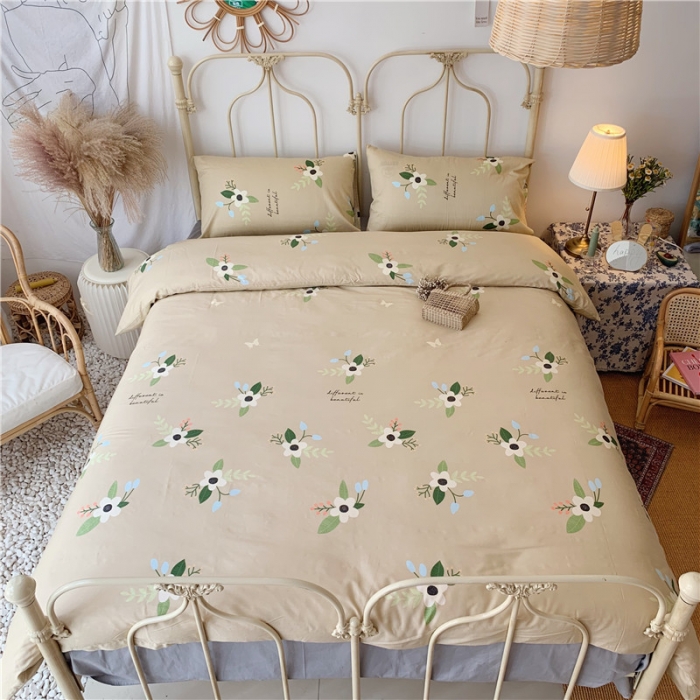 91家纺网 家纺一手货源 找家纺 昔可 2019新款13372全棉四件套 蝴蝶花