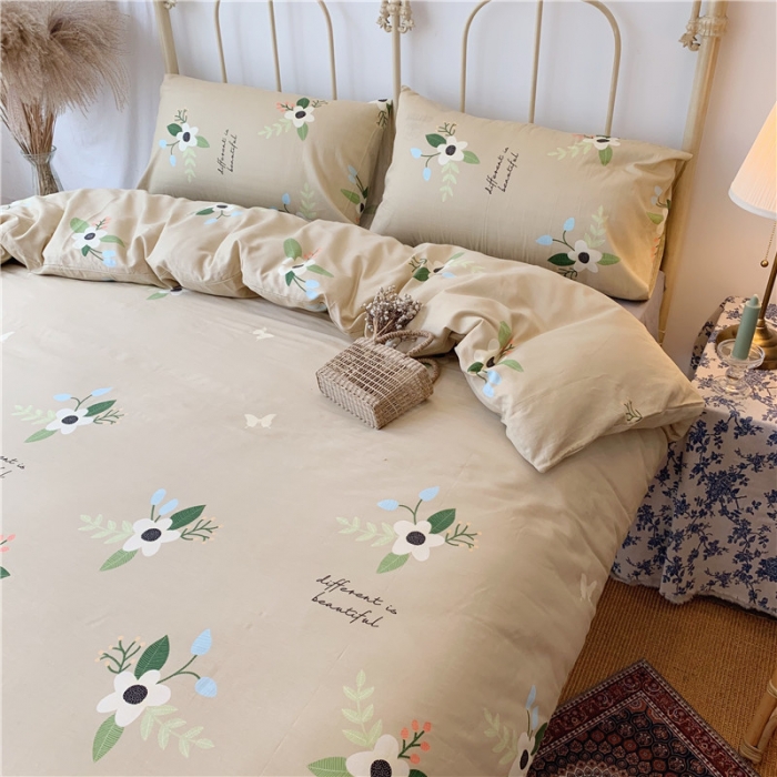 91家纺网 家纺一手货源 找家纺 昔可 2019新款13372全棉四件套 蝴蝶花