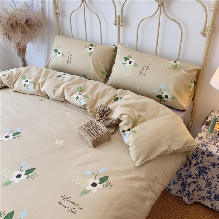 91家纺网 家纺一手货源 找家纺 昔可 2019新款13372全棉四件套 蝴蝶花