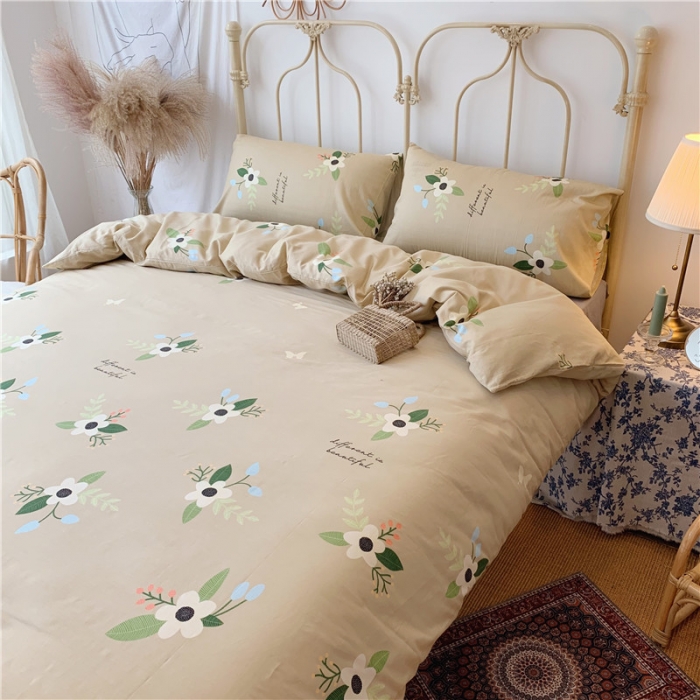 91家纺网 家纺一手货源 找家纺 昔可 2019新款13372全棉四件套 蝴蝶花