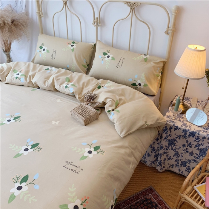91家纺网 家纺一手货源 找家纺 昔可 2019新款13372全棉四件套 蝴蝶花