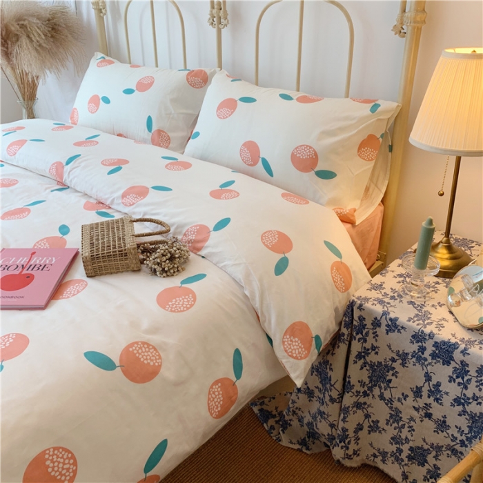 91家纺网 家纺一手货源 找家纺 昔可 2019新款13372全棉四件套 清新水果