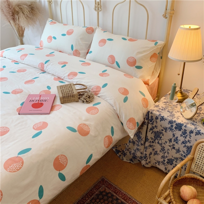 91家纺网 家纺一手货源 找家纺 昔可 2019新款13372全棉四件套 清新水果