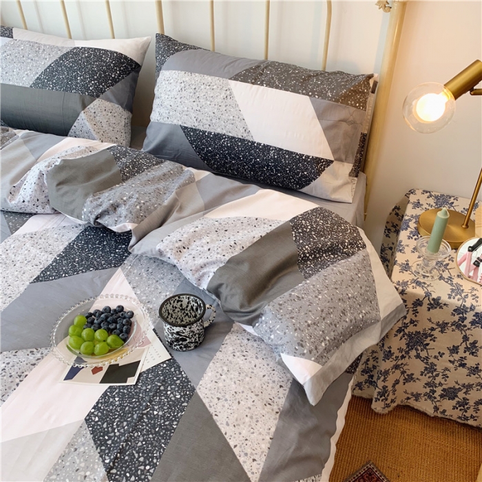 91家纺网 家纺一手货源 找家纺 昔可 2019新款13372全棉四件套 石英石