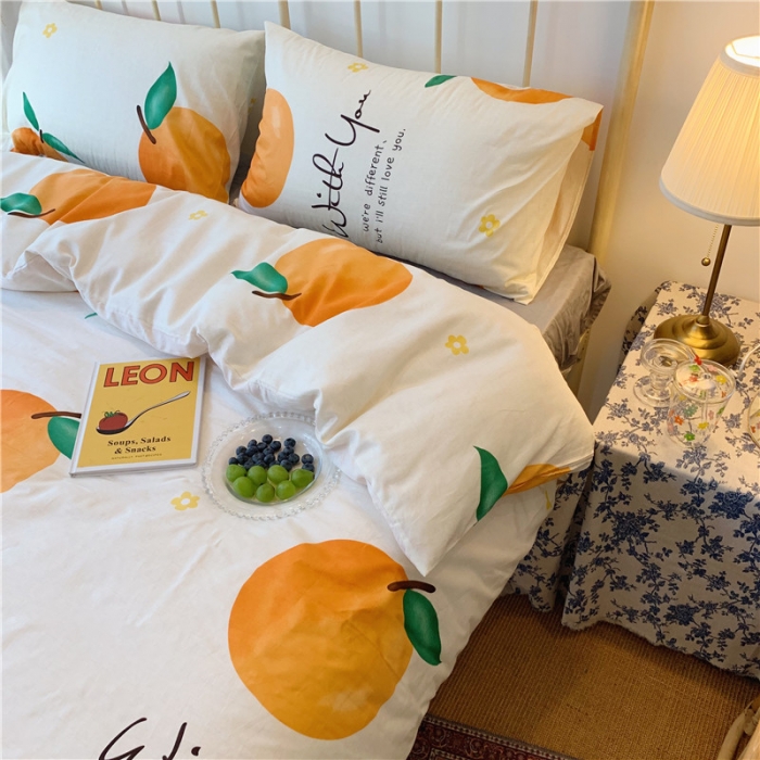 91家纺网 家纺一手货源 找家纺 昔可 2019新款13372全棉四件套 大橙子