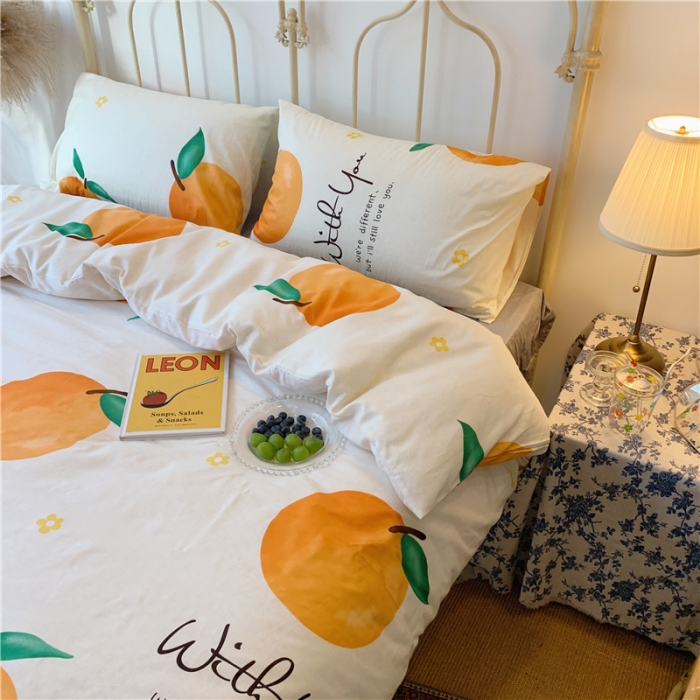 91家纺网 家纺一手货源 找家纺 昔可 2019新款13372全棉四件套 大橙子