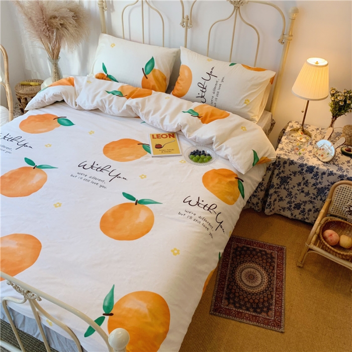 91家纺网 家纺一手货源 找家纺 昔可 2019新款13372全棉四件套 大橙子