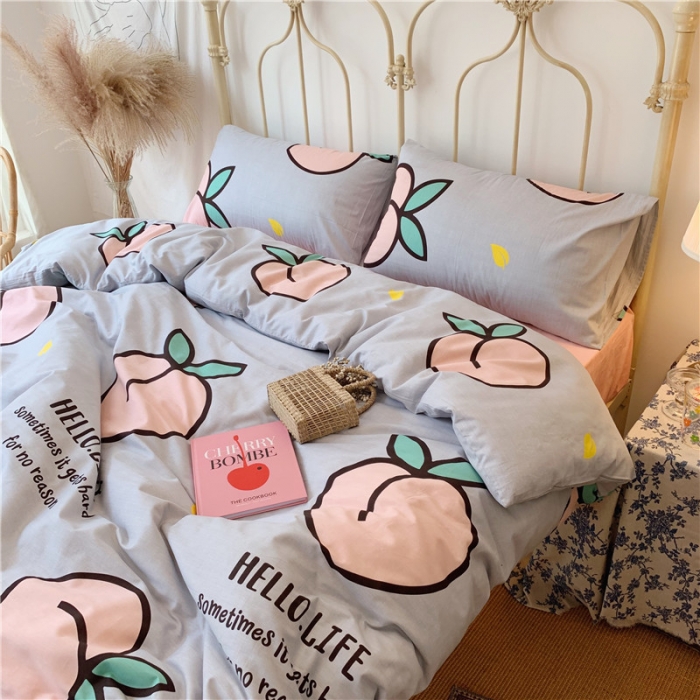 91家纺网 家纺一手货源 找家纺 昔可 2019新款13372全棉四件套 大蜜桃