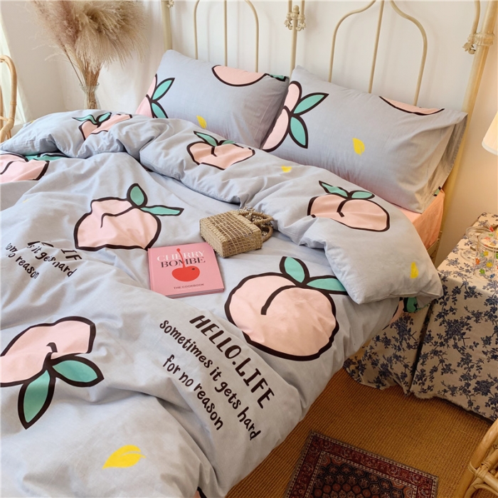 91家纺网 家纺一手货源 找家纺 昔可 2019新款13372全棉四件套 大蜜桃