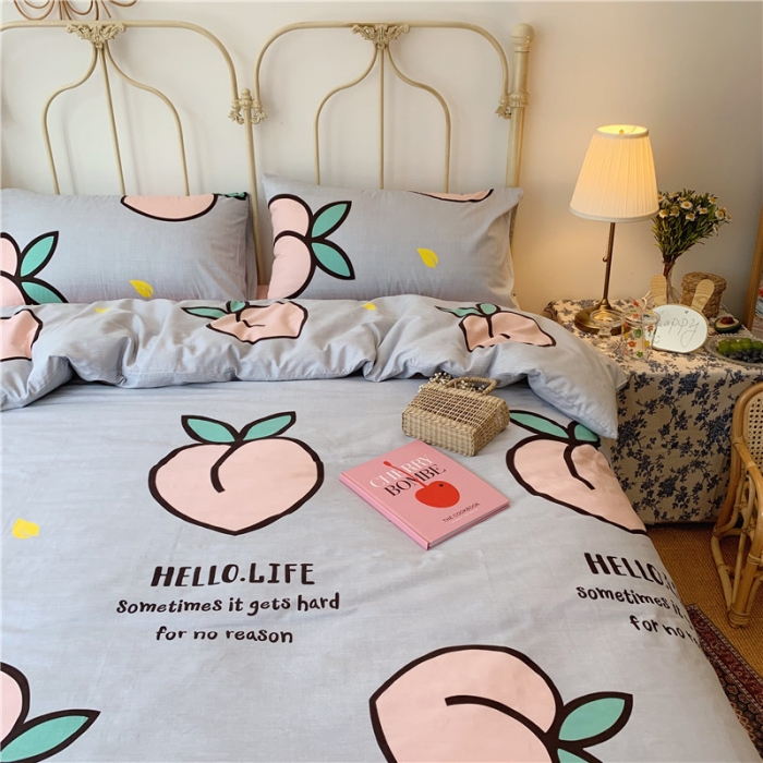 91家纺网 家纺一手货源 找家纺 昔可 2019新款13372全棉四件套 大蜜桃