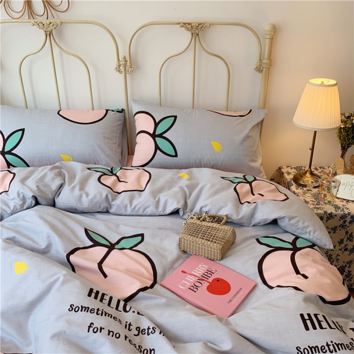 91家纺网 家纺一手货源 找家纺 昔可 2019新款13372全棉四件套 大蜜桃