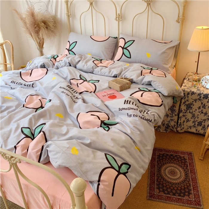 91家纺网 家纺一手货源 找家纺 昔可 2019新款13372全棉四件套 大蜜桃