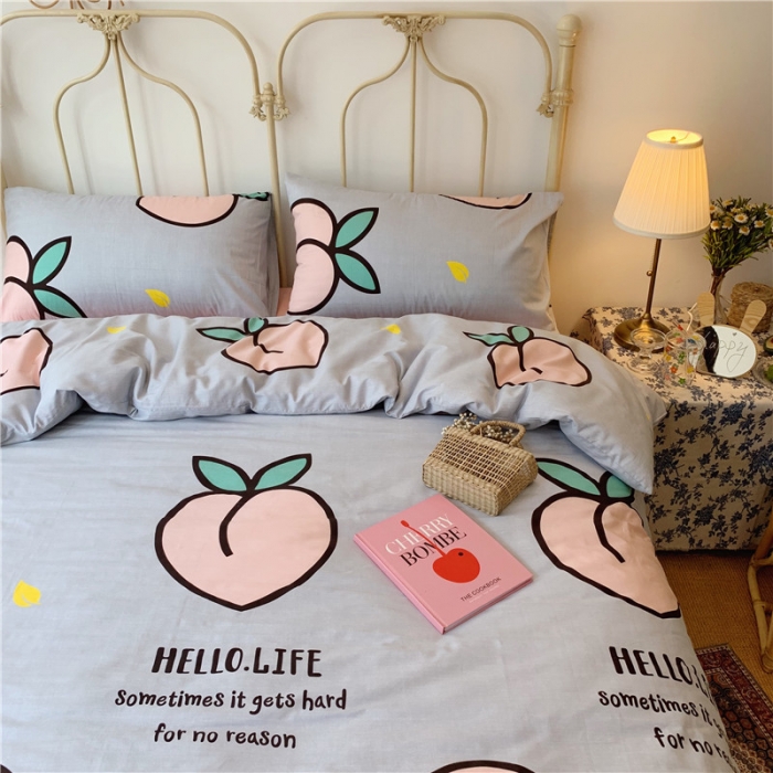 91家纺网 家纺一手货源 找家纺 昔可 2019新款13372全棉四件套 大蜜桃