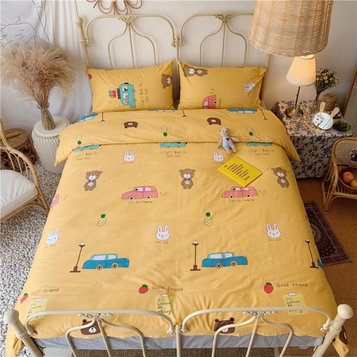 91家纺网 家纺一手货源 找家纺 昔可 2019新款13372全棉四件套 动物巴士