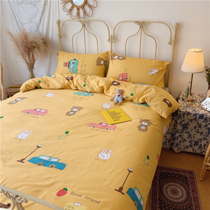 91家纺网 家纺一手货源 找家纺 昔可 2019新款13372全棉四件套 动物巴士