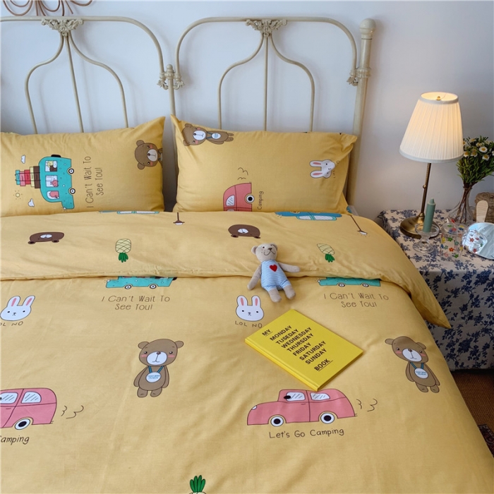 91家纺网 家纺一手货源 找家纺 昔可 2019新款13372全棉四件套 动物巴士