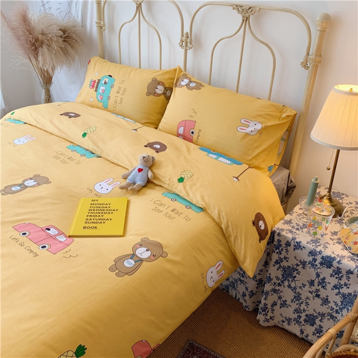 91家纺网 家纺一手货源 找家纺 昔可 2019新款13372全棉四件套 动物巴士