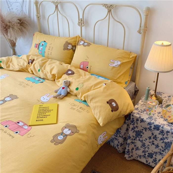 91家纺网 家纺一手货源 找家纺 昔可 2019新款13372全棉四件套 动物巴士