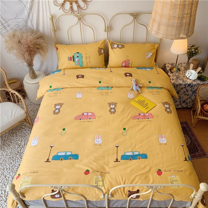 91家纺网 家纺一手货源 找家纺 昔可 2019新款13372全棉四件套 动物巴士