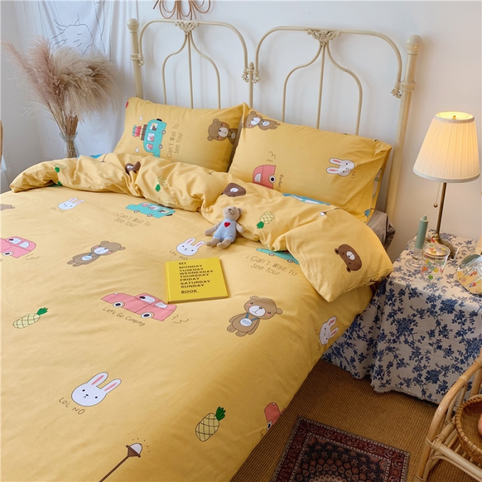 91家纺网 家纺一手货源 找家纺 昔可 2019新款13372全棉四件套 动物巴士