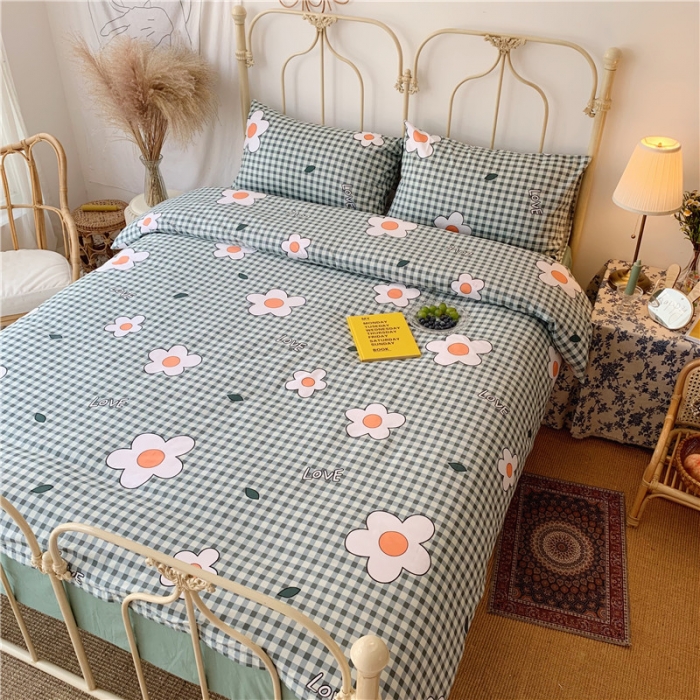 91家纺网 家纺一手货源 找家纺 昔可 2019新款13372全棉四件套 格子花