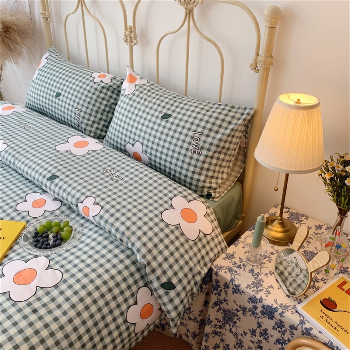 91家纺网 家纺一手货源 找家纺 昔可 2019新款13372全棉四件套 格子花