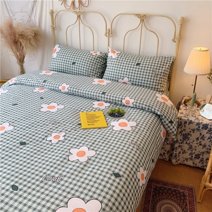 91家纺网 家纺一手货源 找家纺 昔可 2019新款13372全棉四件套 格子花