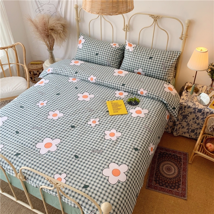 91家纺网 家纺一手货源 找家纺 昔可 2019新款13372全棉四件套 格子花