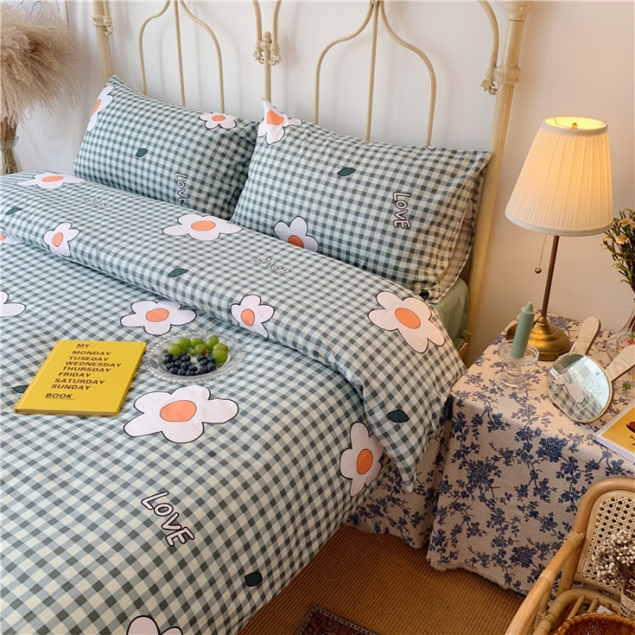 91家纺网 家纺一手货源 找家纺 昔可 2019新款13372全棉四件套 格子花