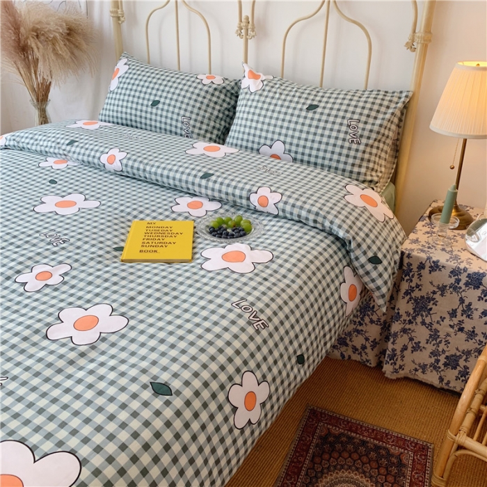 91家纺网 家纺一手货源 找家纺 昔可 2019新款13372全棉四件套 格子花