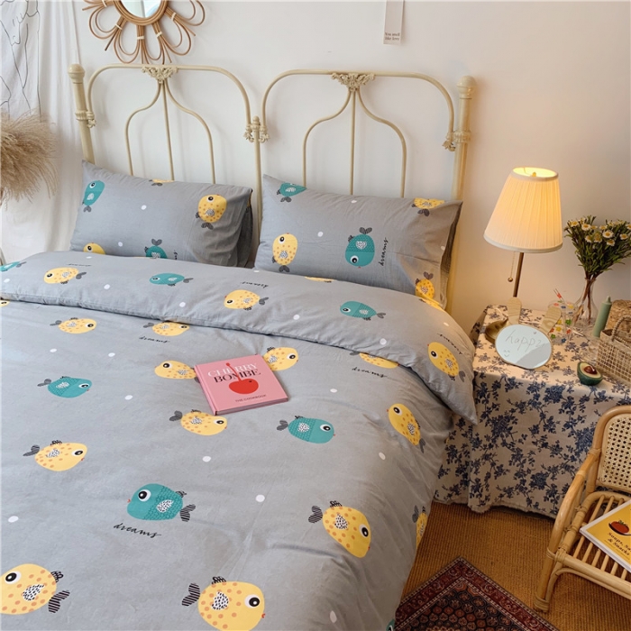 91家纺网 家纺一手货源 找家纺 昔可 2019新款13372全棉四件套 好多鱼