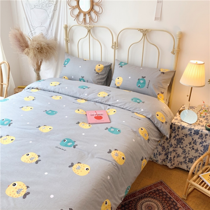 91家纺网 家纺一手货源 找家纺 昔可 2019新款13372全棉四件套 好多鱼