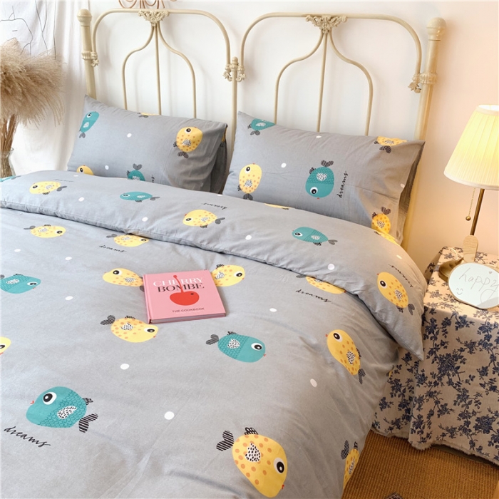 91家纺网 家纺一手货源 找家纺 昔可 2019新款13372全棉四件套 好多鱼