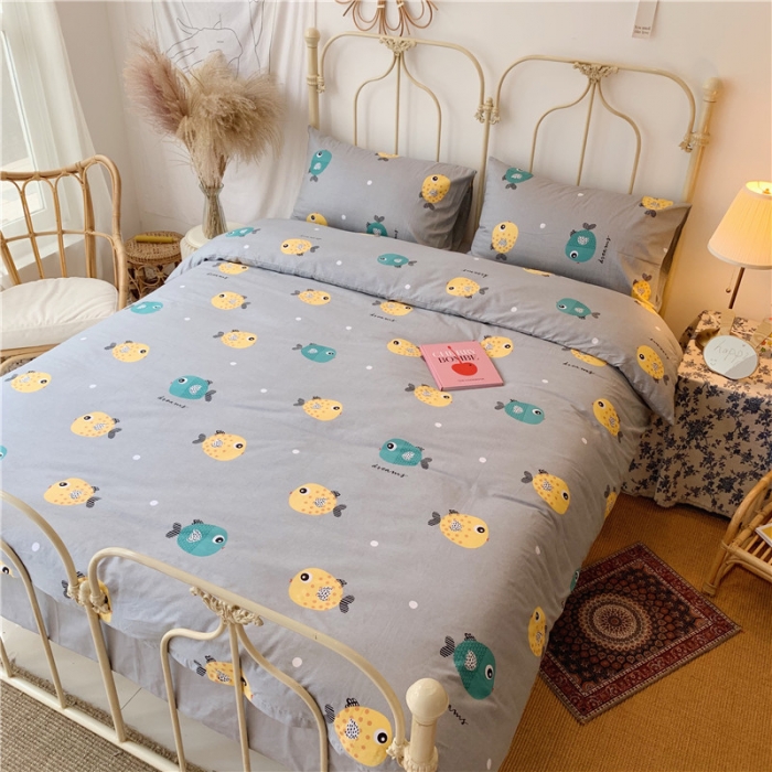 91家纺网 家纺一手货源 找家纺 昔可 2019新款13372全棉四件套 好多鱼