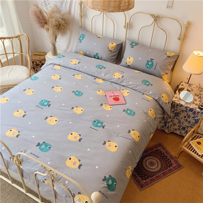 91家纺网 家纺一手货源 找家纺 昔可 2019新款13372全棉四件套 好多鱼