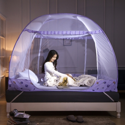 91家纺网 家纺一手货源 找家纺 （总）印季家纺 方顶钢丝蚊帐 郁金香