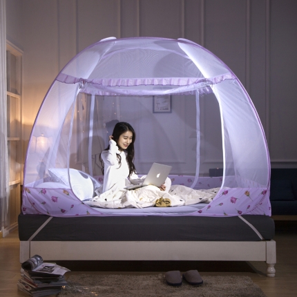 91家纺网 家纺一手货源 找家纺 （总）印季家纺 方顶钢丝蚊帐 郁金香